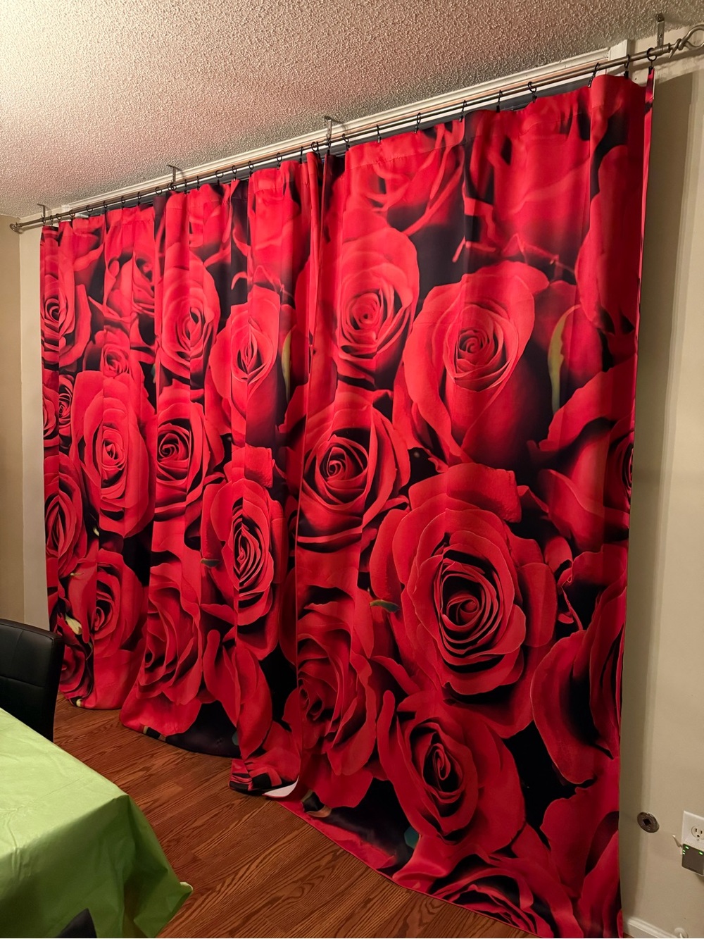 Red Rose Pattern Black out Drapes